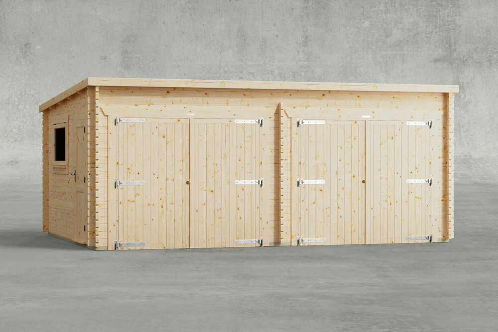 Pent Log Cabin Double Garage 20x14