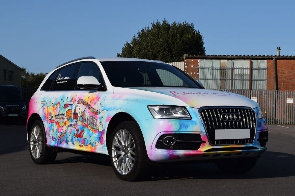 Bespoke branded vehicle wrap on a company Audi Q5.