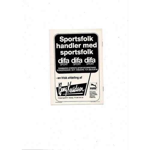 Esbjerg v Spartak Moscow European Cup Football Programme 1980/81