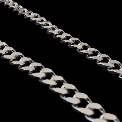 Heavy weight diamond cut curb chain in silver