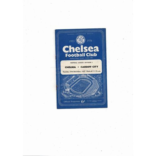 1955/56 Chelsea v Cardiff City Football Programme