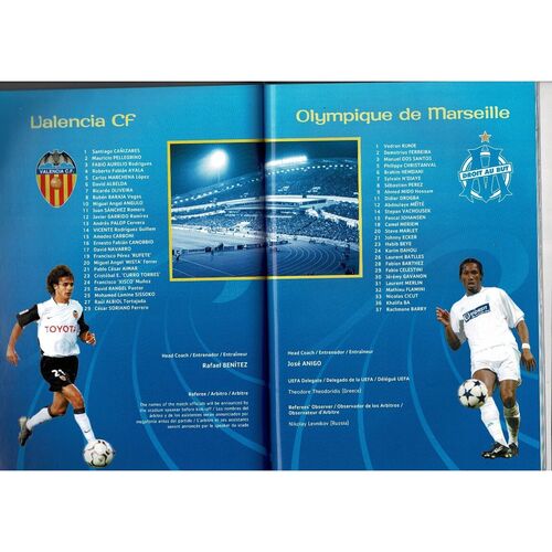 2004 Valencia v Marseille UEFA Cup Final Football Programme