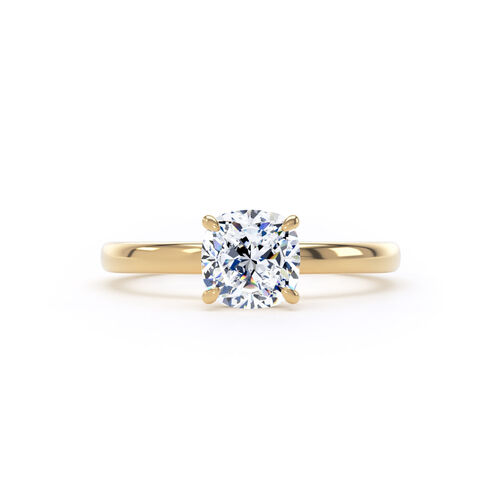 Cushion solitaire with hidden halo