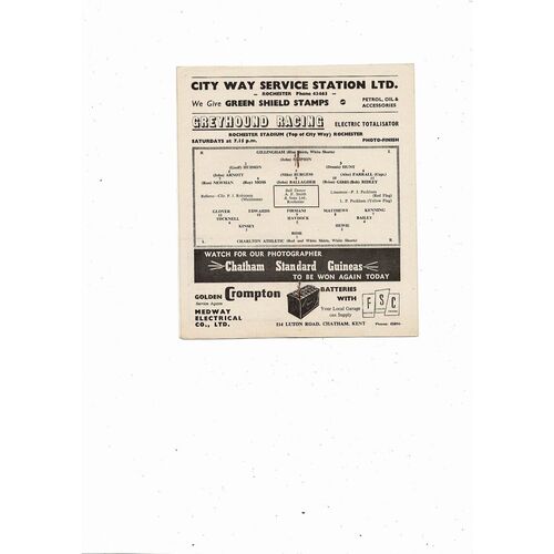 Gillingham v Charlton Athletic Friendly Football Programme 1963/64