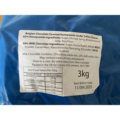 Honeycomb Cinder Toffee Chunks Covered in a Belgian Chocolate - 250g