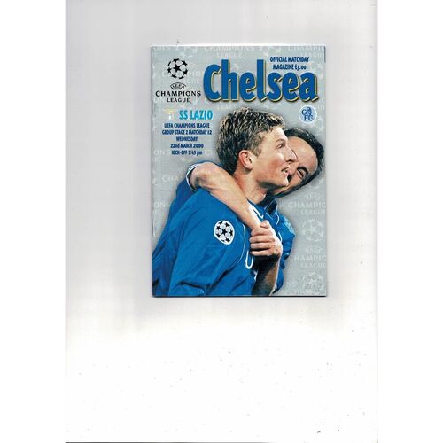 Chelsea v Lazio Champions League Football Programme 1999/00