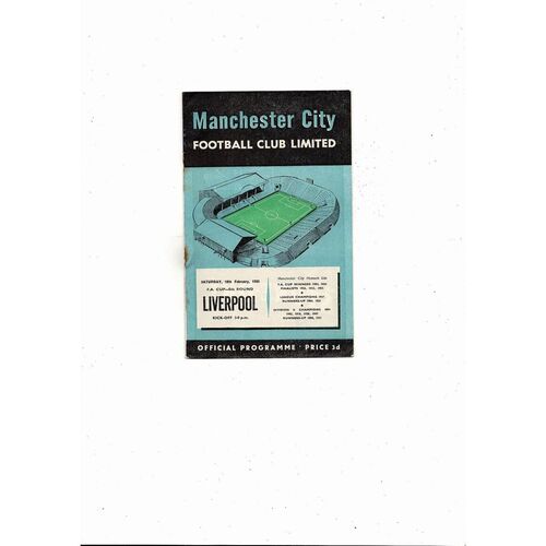 1955/56 Manchester City v Liverpool FA Cup Football Programme