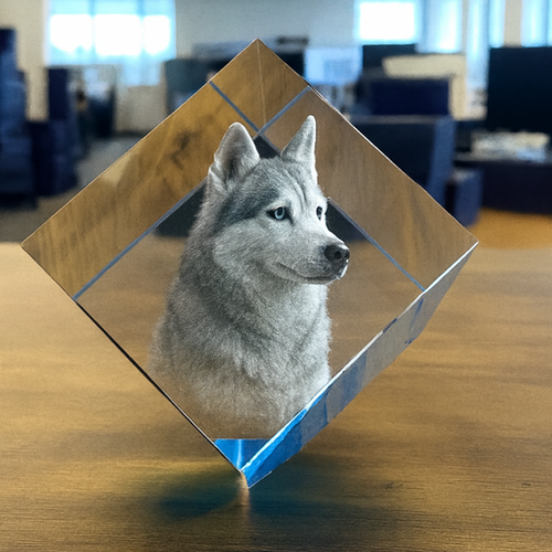 The Stunning 3D Iona Ocean Blue Colour Cube Crystal