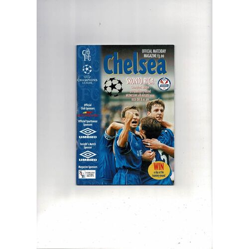 Chelsea v Skonto Riga Champions League Football Programme 1999/00