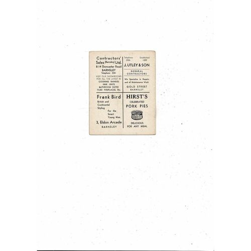 1961/62 Barnsley v Southend United Football Programme