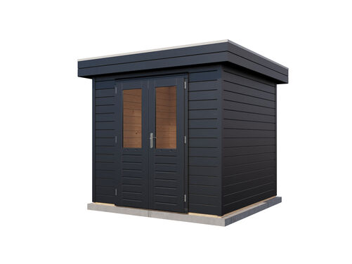 2.4mtr x 2.4mtr 28mm walled Flat Roof Cabin