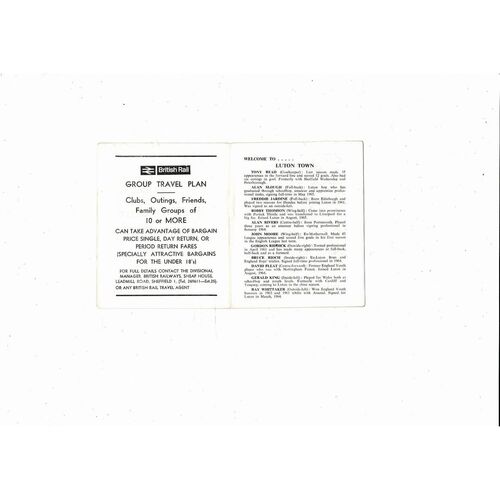 1966/67 Barnsley v Luton Town Football Programme