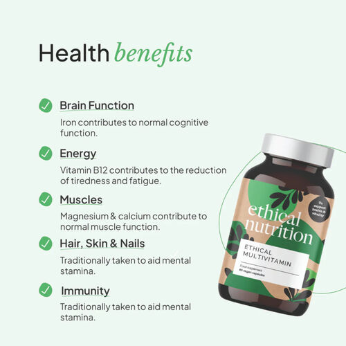 Ethical Nutrition Multivitamin (26 nutrients) - 60 Vegan Capsules
