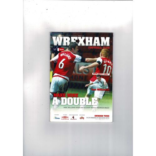 Wrexham v Swindon Town FA Cup Football Programme 2009/10