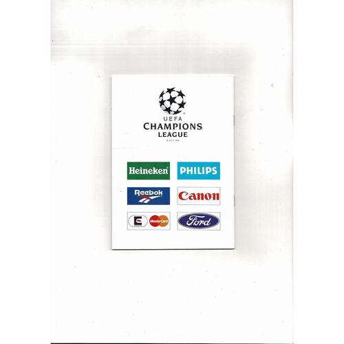 Bayern Munich v Paris St Germain UEFA Champions League Football Programme 1994/95