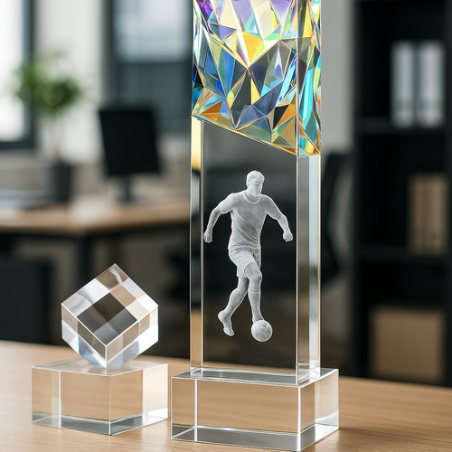 The Super Large Gleneagles 3D Tricolour Trophy, Award, Presentation Crystal