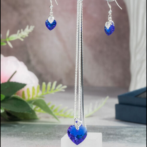 Crystal Heart Necklace & Earring Set