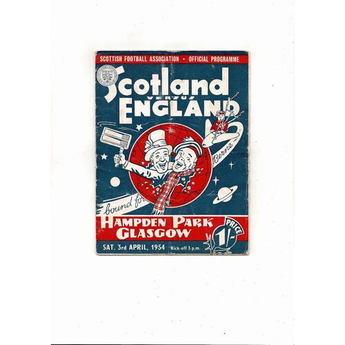 1954 Scotland v England Football Programme