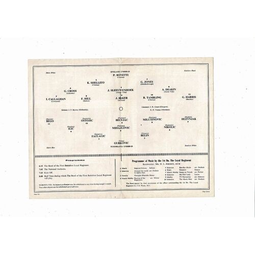 1963 England v Yugoslavia U23 International Football Programme @ Man United