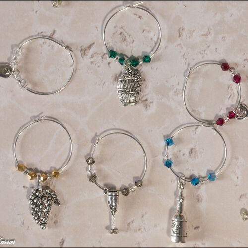 'Wine theme' Wine Glass Charms