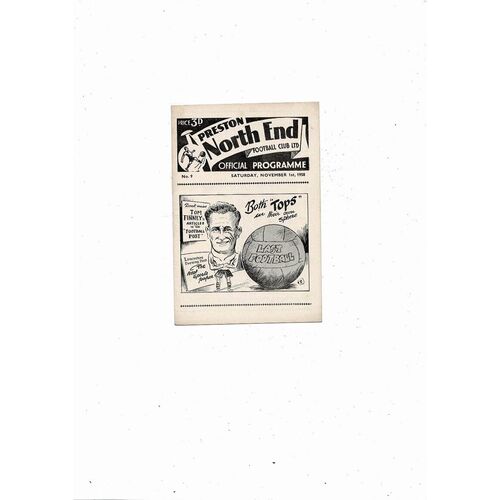 1958/59 Preston v Chelsea Football Programme