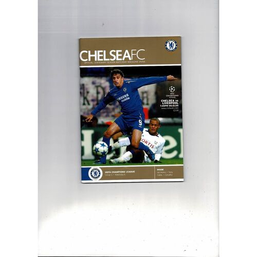 Chelsea v Liverpool Champions League Football Programme 2005/06