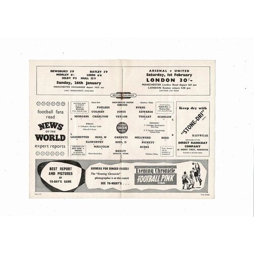 1957/58 Manchester United v Ipswich Town FA Cup Football Programme Last home game before Munich