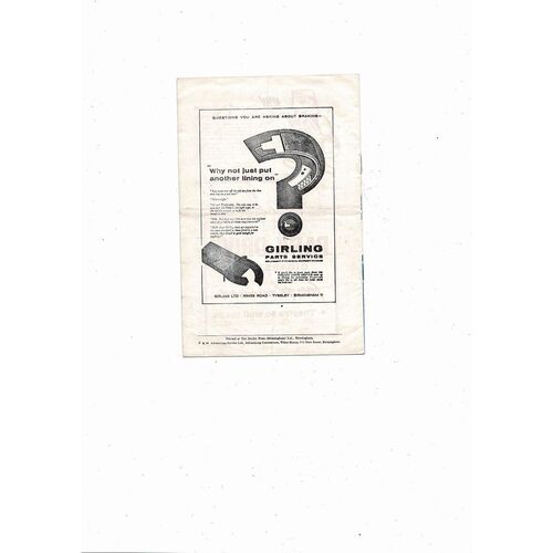 1959/60 Birmingham City v Tottenham Hotspur Football Programme