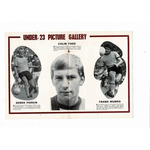 1970 England v Scotland U23 International Football Programme @ Sunderland