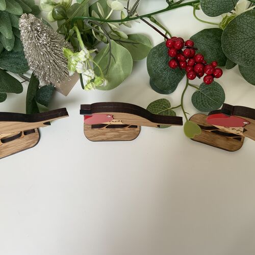 Robin Family Freestanding Christmas Decoration