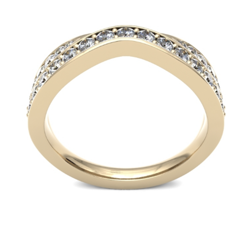 9ct 5mm DIAMOND SET round brilliant cut crossover band