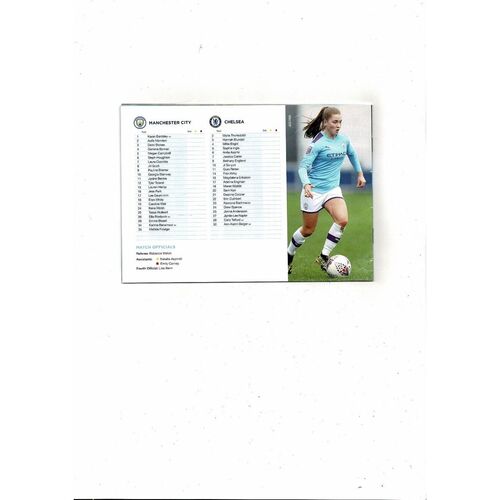 2019/20 Manchester City v Chelsea Womens Super League Football Programme