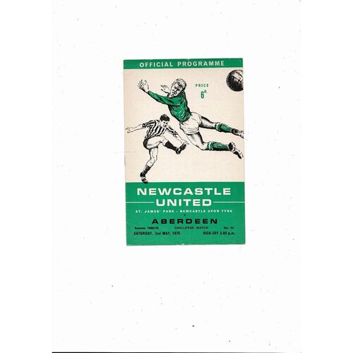 Newcastle United v Aberdeen Friendly Football Programme 1969/70