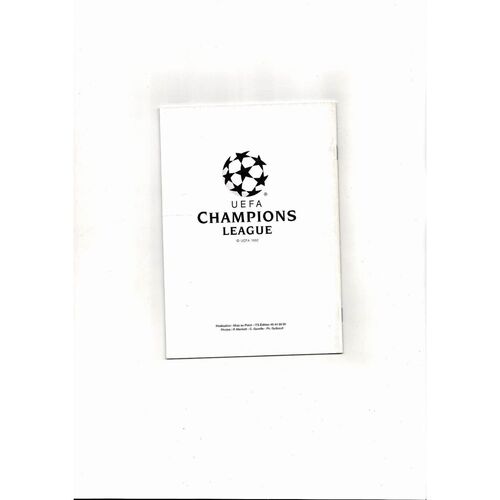 Paris St Germain v Bayern Munich UEFA Champions League Football Programme 1994/95