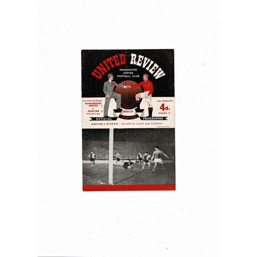 1956/57 Manchester United v Everton FA Cup Football Programme