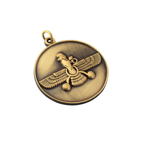 Round Pendant. Vintage Bronze Farvahar Design.