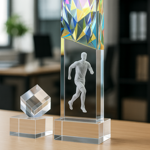 The Super Large Gleneagles 3D Tricolour Trophy, Award, Presentation Crystal