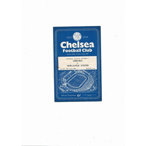 1953/54 Chelsea v Newcastle United Football Programme