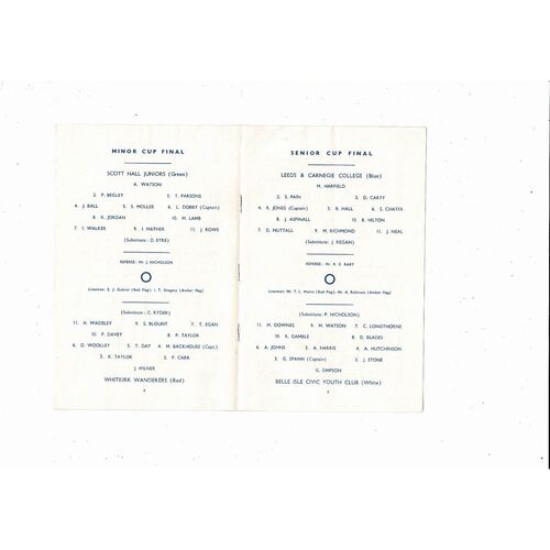 Leeds & Carnegie College v Belle Isle Civic Youth Leeds Snr Cup Final 1970 @ Leeds