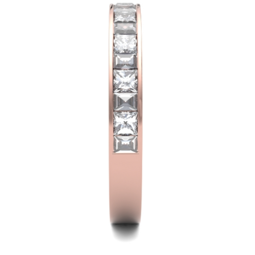 18ct 3.1mm DIAMOND SET princess and baguette channel