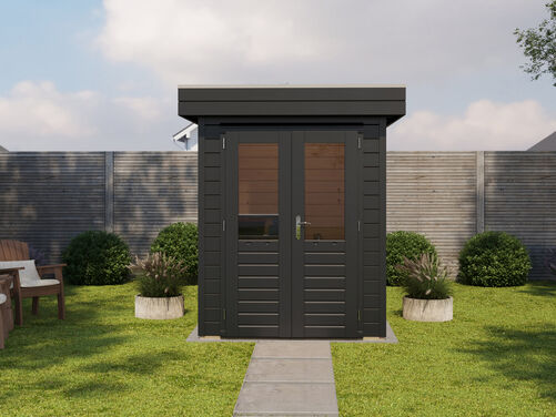1.8mtr x 1.8mtr 28mm walled Flat Roof Cabin