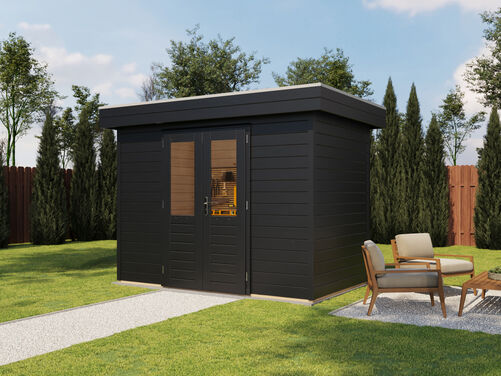 3.0mtr x 1.8mtr 28mm walled Flat Roof Cabin