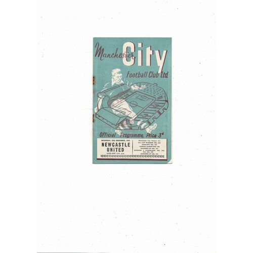 1954/55 Manchester City v Newcastle United Football Programme