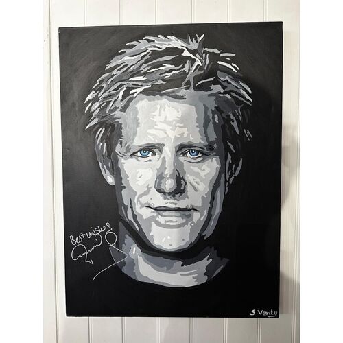 Original Peter Schmeichel Signed Painting by Sue Verity
