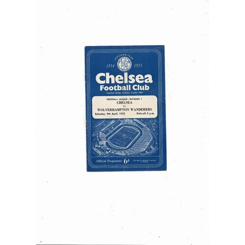 1954/55 Chelsea v Wolves Championship Season Football Programme