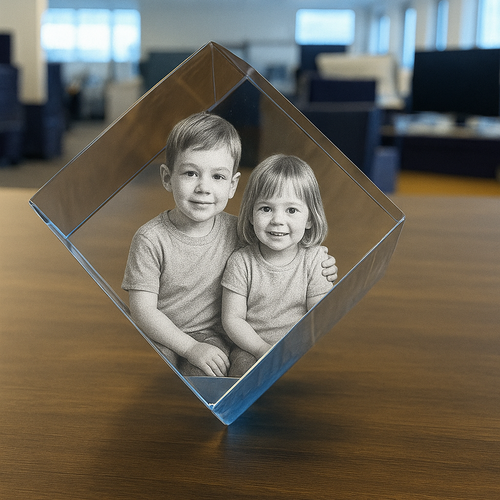 The Stunning 3D Iona Ocean Blue Colour Cube Crystal