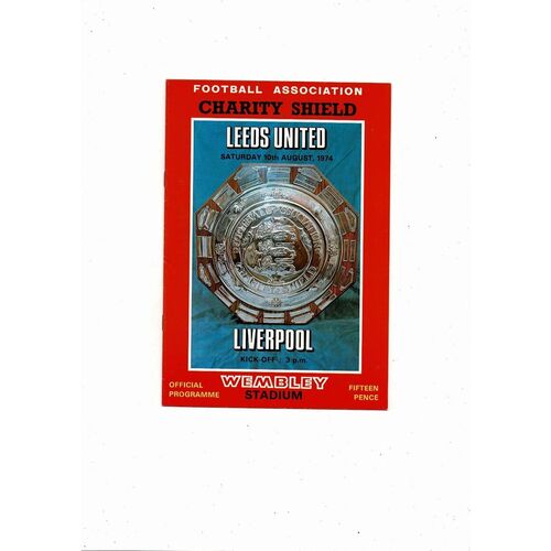 1974 Leeds United v Liverpool Charity Shield Football Programme
