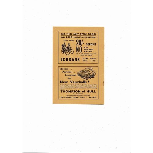 1955/56 Hull City v Leeds United Football Programme