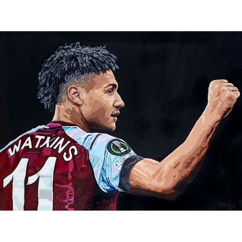 Limited Edition Ollie Watkins Signed Print by Sue Verity