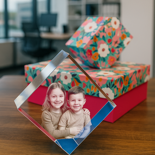 The Stunning 3D Iona Ocean Blue Colour Cube Crystal